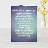 Glorie aan God Luke Bijbel Verzen Kerstmis Kaart (Gele Bloem)