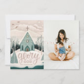 Glorie aan God | Religieuze Kerst Foto Feestdagenkaart (Voorkant)
