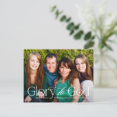 Glorie aan God Religieuze Kerst Kaart Briefkaart (Staand voorkant)