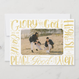 Glorie aan God Waterverf Brush Lettering Feestdagenkaart