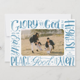 Glorie aan God Waterverf Brush Lettering Feestdagenkaart