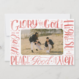 Glorie aan God Waterverf Brush Lettering Feestdagenkaart