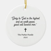 Glorie aan God | Zwart-wit en kerstfoto Keramisch Ornament (Voorkant)