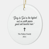 Glorie aan God | Zwart-wit en kerstfoto Keramisch Ornament (Links)