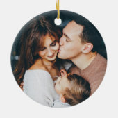 Glorie aan God | Zwart-wit en kerstfoto Keramisch Ornament (Achterkant)