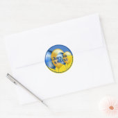 Glorie aan Oekraïne Blauwe Gele ballonnen Ronde Sticker (Envelop)