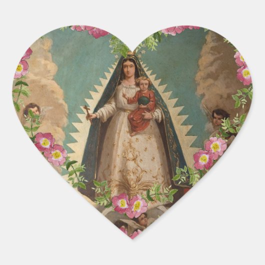 glorie aan onze liefdadigheidsdame hart sticker (Voorkant)