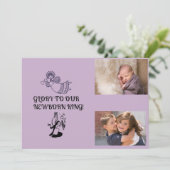 Glorie aan uw Pasgeboren Koning Feestdagenkaart (Staand voorkant)