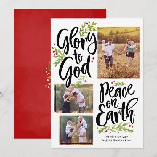 Glorie en Vrede | Kerstfotokaart Feestdagenkaart (Voorkant / Achterkant)