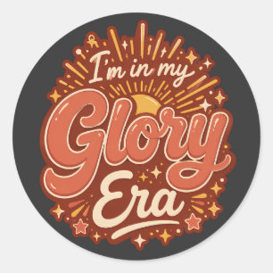 Glorie Tijdperk Christelijk Geestelijk Retro Relig Ronde Sticker