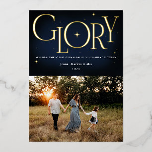 Glorierus Religieus Kerstontwerp Folie Feestdagenkaart