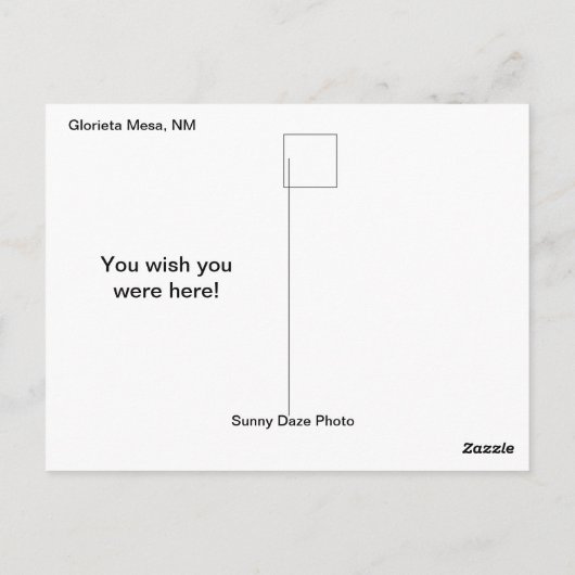 Glorieta Mesa Briefkaart (Achterkant)