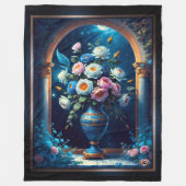 Glorieus bloemboeket onder een maanverlichte hemel fleece deken (Voorkant)