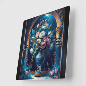 Glorieus bloemboeket onder een maanverlichte hemel vierkante klok (Hoek)