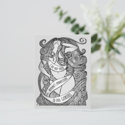 Glorieus Briefkaart in grijs (Staand voorkant)