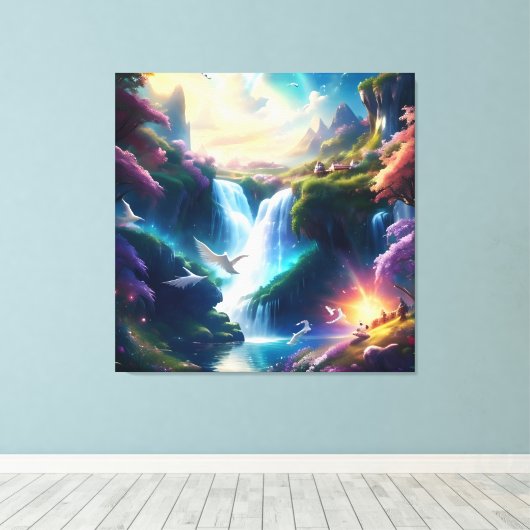 Glorieus hemels mooi landschap 2 canvas afdruk (Insitu (Houten vloer))