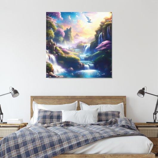 Glorieus hemels mooi landschap 3 canvas afdruk (Insitu (Slaapkamer))