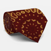 Glorieus rood en goud patroon stropdas (Opgerold)