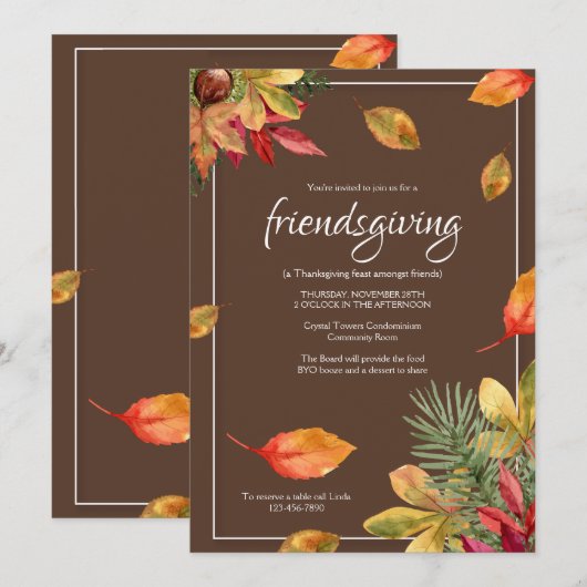 Glorieuze Herfst Uitnodiging (Voorkant / Achterkant)