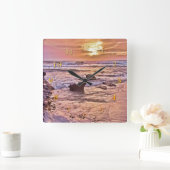 Glorieuze oceaan zonsondergang vierkante klok (Huis)