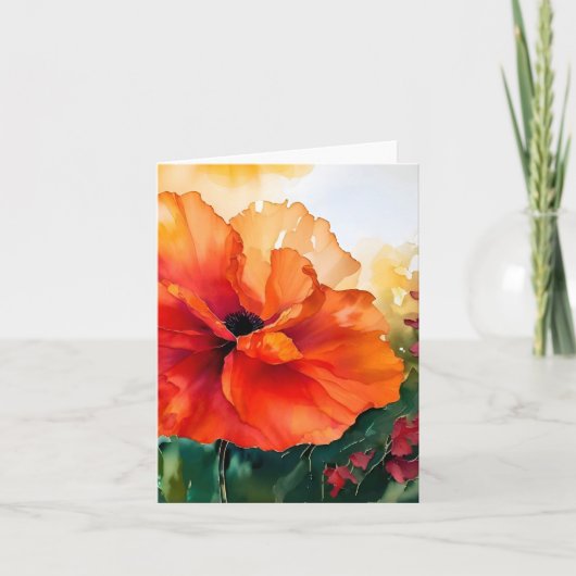 Glorieuze Ochtend poppy kleine kaart (Voorkant)