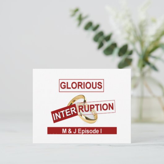 Glorieuze onderbreking: een gouden begin briefkaart (Staand voorkant)