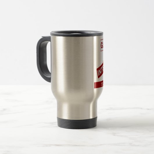 Glorieuze onderbreking: een gouden begin reisbeker (Voorkant links)