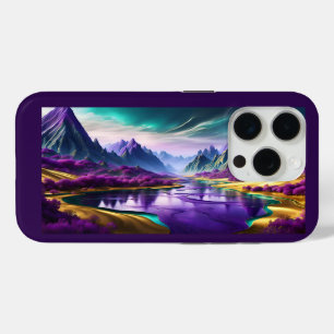 Glorieuze Paarse en gouden landschap iPhone 15 Pro Case