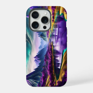 Glorieuze Paarse en gouden landschap iPhone 15 Pro Case