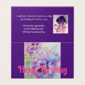 Glorieuze Paarse Pansy Schilderij Liefde Verjaarda Kaart (Buitenkant ongevouwen)