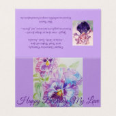Glorieuze Paarse Pansy Schilderij Liefde Verjaarda Kaart (Buitenkant ongevouwen)