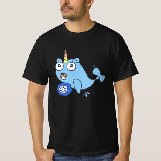 Glorigopher Docker unicorn met Kubernetes T-shirt (Voorkant)