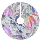 Gloriosa Lily Flowers: Elegante Waterverf Kerstboom Rok (Voorkant)