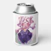 Glorioues Paarse Iris Waterverf Painting Blikjeskoeler (Blikje Achterkant)