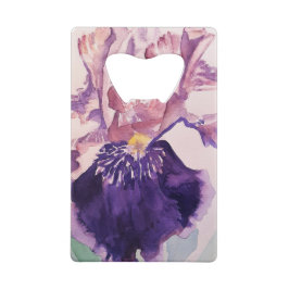 Glorioues Paarse Iris Waterverf Painting Creditkaart Flessenopener