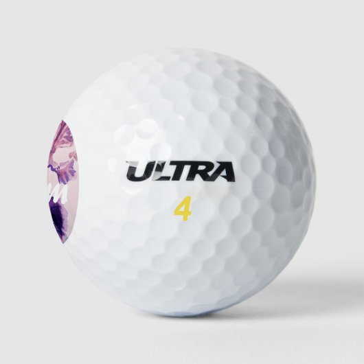 Glorioues Paarse Iris Waterverf Painting Golfballen (Logo)