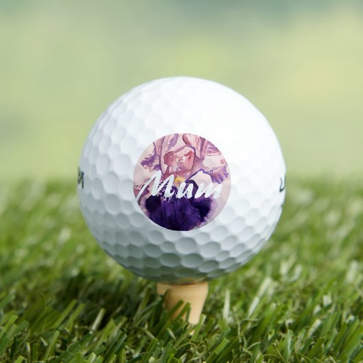 Glorioues Paarse Iris Waterverf Painting Golfballen (Insitu Shirt)