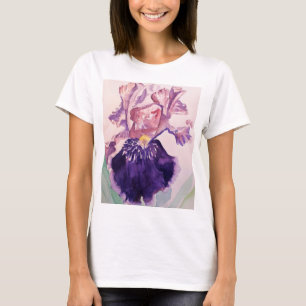 Glorioues Paarse Iris Waterverf Painting T-shirt