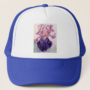 Glorioues Paarse Iris Waterverf Painting Trucker Pet