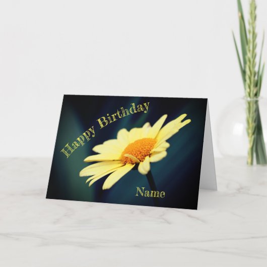 Glorious Daisy Flower Personalized Birthday Kaart (Voorkant)