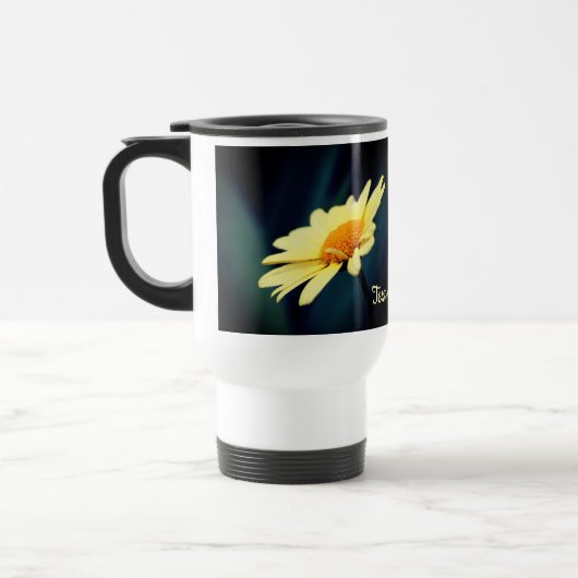 Glorious Daisy Flower Personalized Reisbeker (Links)