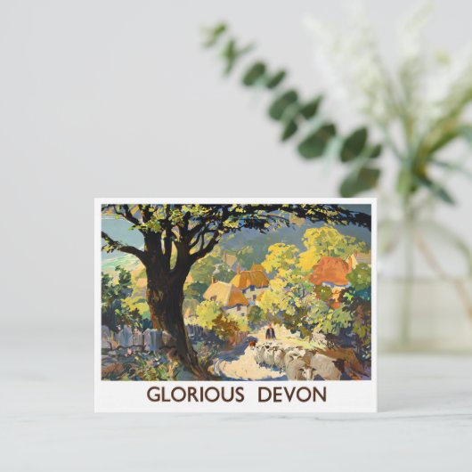 Glorious Devon England vintage Briefkaart (Staand voorkant)
