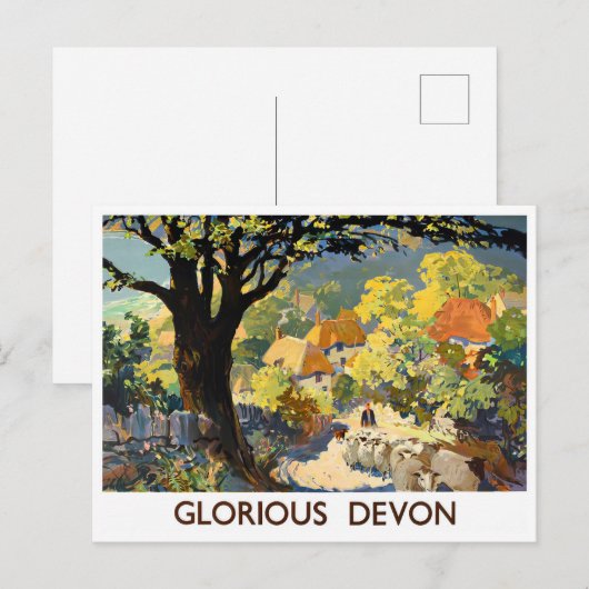 Glorious Devon England vintage Briefkaart (Voorkant / Achterkant)