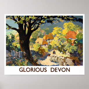 Glorious Devon England vintage Poster