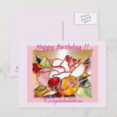 " Glorious Flower " Verjaardagskaart Briefkaart (Voorkant / Achterkant)