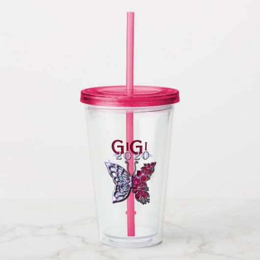Glorious GIGI 2020 Butterfly Acryl Drinkbeker (Voorkant)