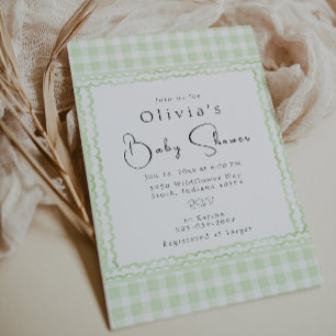 Glorious Gingham Baby shower Kaart