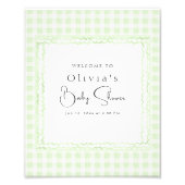 Glorious Gingham Baby shower Welkom Poster (Voorkant)