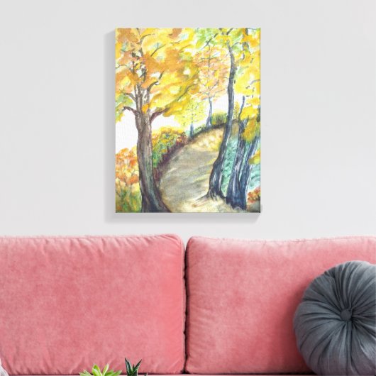 Glorious Golden Autumn Landscape van Waterverf Canvas Afdruk (Insitu (Woonkamer))