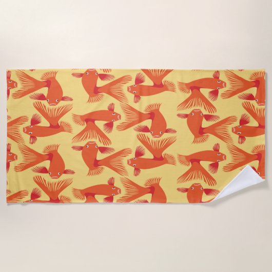 "Glorious Goldfish" Beach Towel Strandlaken (Voorkant)